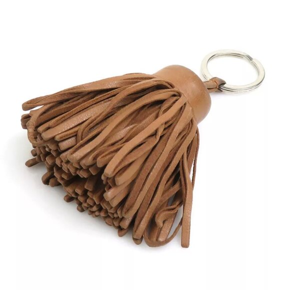 Auth HERMES Carmen Key Ring Holder Brown/Silver Leather/Metal - e60125a - Picture 4 of 9